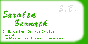 sarolta bernath business card
